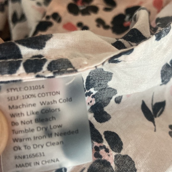 Johnny Was Calme 100% Cotton V Neck Tiered Maxi Dress Floral Sz XS Oversized - Picture 5 of 5